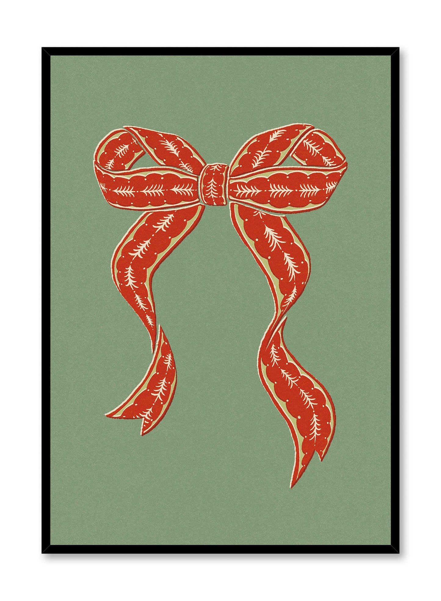 Vintage Holiday Bow Mint, Poster