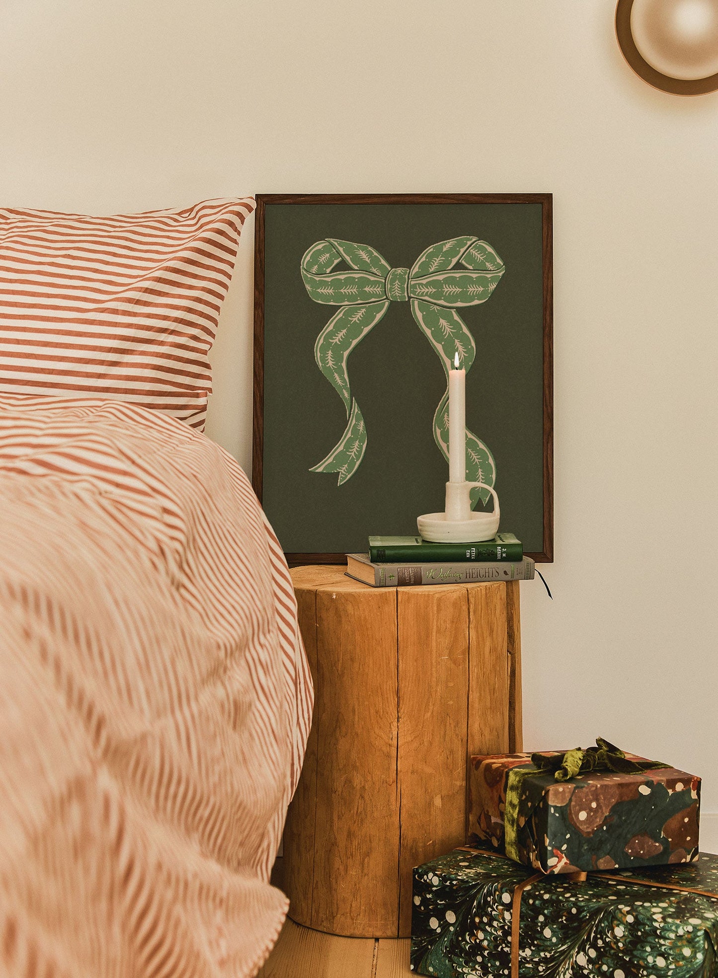 Vintage Holiday Bow Evergreen, Poster